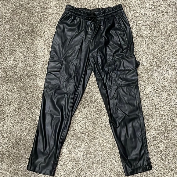 Faux leather cargo pants - Picture 1 of 5